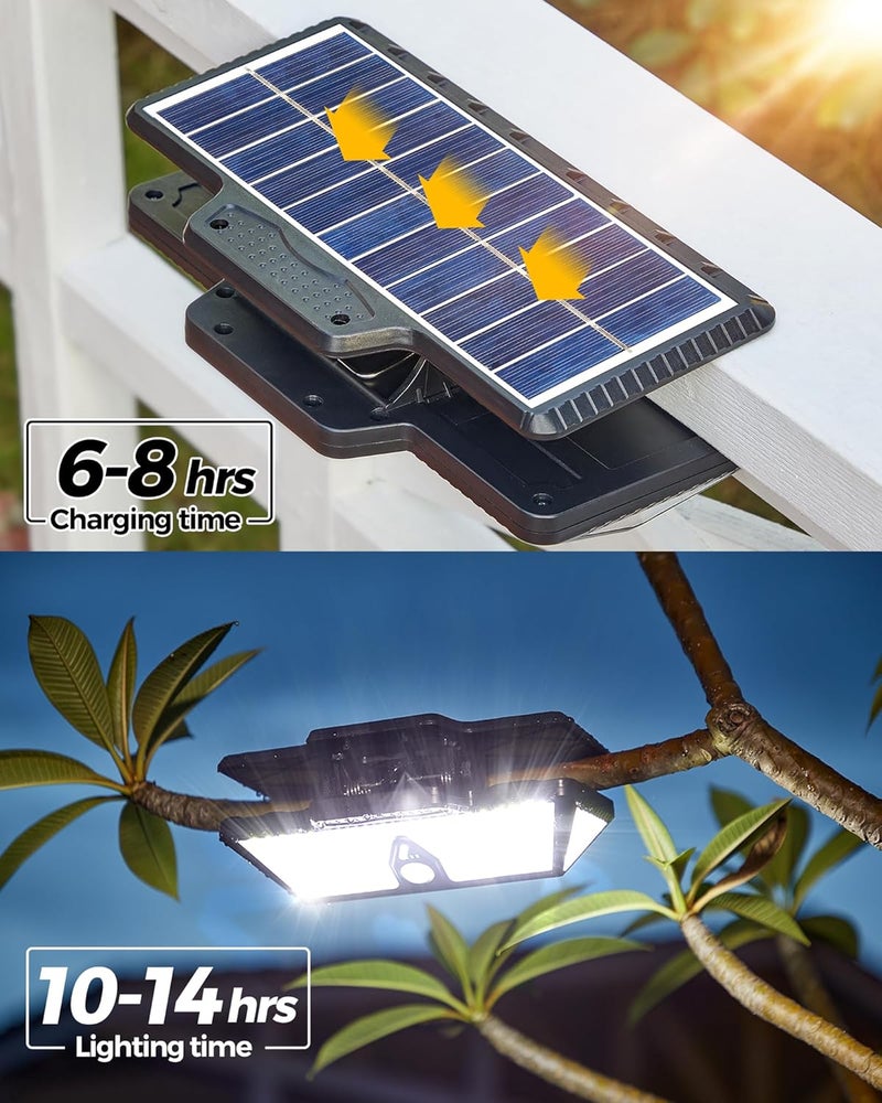 LIFENGSOLER Large Clip on Solar Lights Outdoor, 208 LEDs 1000Lum Bright Solar Security Light with Motion Sensor, 3 Ways -Mount, Portable Solar Outdoor Lights for Fence Gutter Garage Yard - Image 5